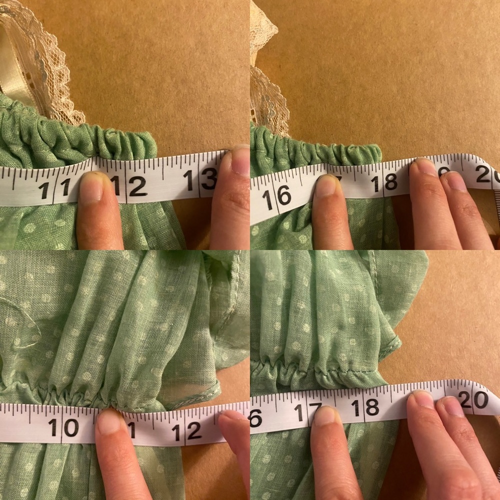 Vintage Wild Honey 70s semi sheer green polka ruffle cottagecore prairie dress - Picture 14 of 16